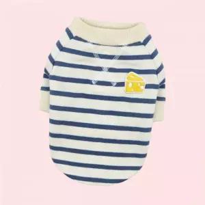세이치즈 스트라이프 강아지 티셔츠 상의 블루 S M L XL 2XL 4379171