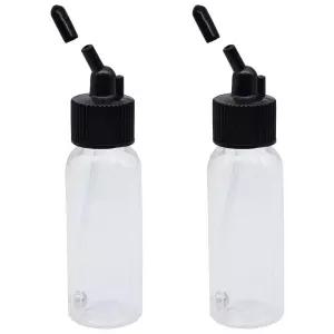 HAJXZH 2 PCS 에어브러시 페인트 병 뚜껑이 있는 플라스틱 30ml/1.01온스