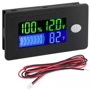 Drok RV 배터리 모니터 12v 10-100v 골프 카트 미터 전압 조절기 리튬 테스터 자동차 용량 전압계 온도계