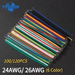 접지선 100120PCS 주석 전자 와이어 브레드 보드 키트 / 색 옐로우 레드 블루 PCB 검은색 24AWG 그린 6 점퍼 26AWG 화이트