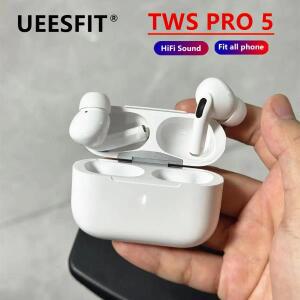 UEESFIT TWS Pro 5 무선 블루투스 이어폰 헤드폰 ANC 소음 감소 이어버드 IPhone Android용 HiFi 사운드 낮
