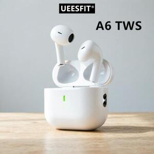 UEESFIT A6 TWS 블루투스 이어폰 ENC 미니 무선 이어버드 소음 차단 스포츠 헤드셋 스마트폰용 게임용 헤드