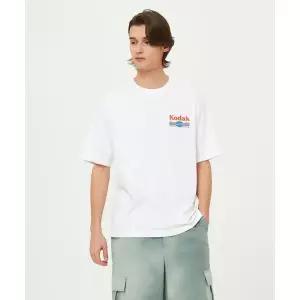 KODAK 레시피 스노우워싱 반팔티셔츠 IVORY