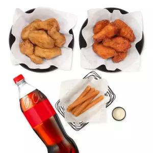 [교촌치킨] 간장싱글윙(6pcs)/레드싱글윙(6pcs)+교촌X노티드츄러스+콜라1.25L