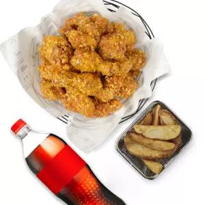 [교촌치킨] 허니옥수수한마리+콜라1.25L+웨지감자