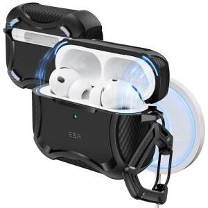 에어팟 프로 3 케이스용 ESR(2025) 3세대(USB-C 케이블) 마그네틱 뚜껑 MAGSAFE 준비 강력한 낙하 방지 사이버 시리즈 블랙과 호환 가능