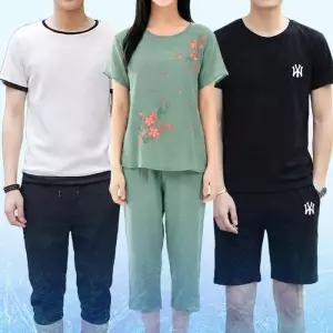 남녀 아이스 링클 쿨 셋업 서머 홈웨어 바캉스룩