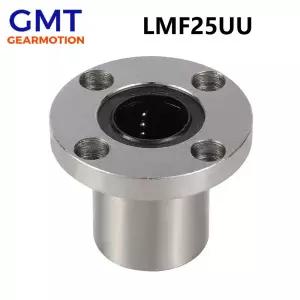 12PCS LMF25UU LMF25 25mm 원형 플랜지 선형 볼 베어링 3D 프린터 용 CNC 부품 25mm 선형 샤프트 로드
