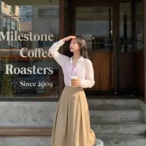 [옷자락] 여자 박스핏 여리한 분위기 여름 데일리 셔츠