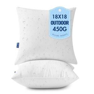 밀레 18X18 2개 야외 던지기 던지기 방수 가구 파티오 부드러운 지지 베개 베개 세트