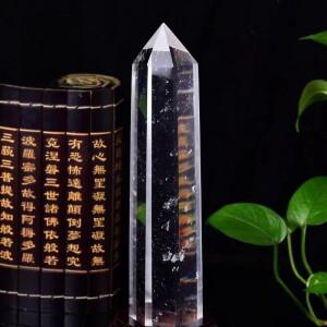30cm 명확한 녹는 돌 석영 오벨리스크 크리스탈 완드 포인트 치유 Fengshui 홈 장식 1Pc