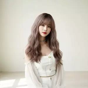 여신 웨이브 긴머리 핑크 통가발 자연스러운 고열사 풀가발
