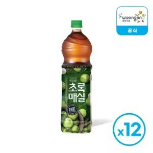 웅진식품 웅진 초록매실 제로 펫 1.5L 12개