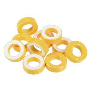 10pcs 195x335x111mm 토 로이드 코어 페라이트 초크 링 철 분말 인덕터 전력 변압기 용 노란색 흰색