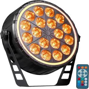 ZKYMZL LED 파 라이트 DJ 스테이지 조명 150W RGBW 4-in-1 사운드 활성화 리모컨 DMX 업라이트 1팩