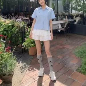 옷자락 여자 러블리핏 밴딩 프릴 디자인 미니 스커트