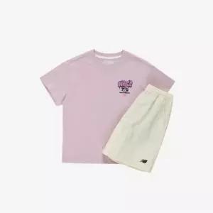 뉴발란스키즈 EXCLUSIVE일러스트 포인트 반팔 세트 NK9YGB210U(27)Dark Pink