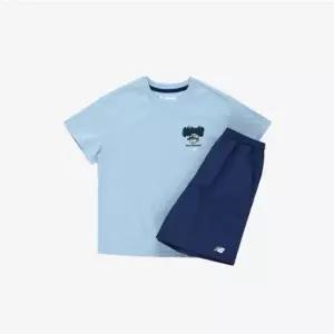 뉴발란스키즈 EXCLUSIVE일러스트 포인트 반팔 세트 NK9YGB210U(50)Blue