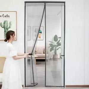 닫힘 자석 망사 원터치 현관 방충망 그레이 자동 100x210cm