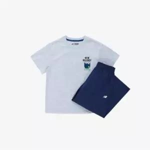 뉴발란스키즈 EXCLUSIVE반팔 우븐 팬츠 세트 NK9YGB216U(AA)Light Melange Gray