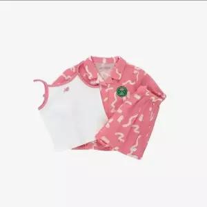 뉴발란스키즈(NB Kids) [3PCS] SUMMER WAVE여아 패턴 시어서커 셔켓 셋업 NK9YG3971G(25)Pink