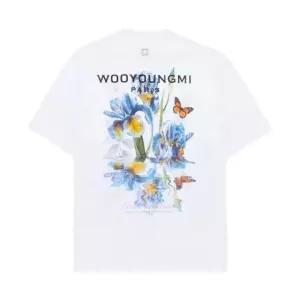 우영미 플라워 백로고 반팔 티셔츠 화이트 M261TS06701W