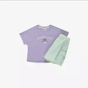 뉴발란스키즈(NB Kids) Run Festival여아 쿨터치 반팔티+ 반바지 셋업 NK9YG2502G(88)Lavender