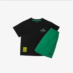 뉴발란스키즈(NB Kids) Run Festival쿨터치 반팔티 + 우븐 스트레치 팬츠 셋업 NK9YG2504U(40)Green