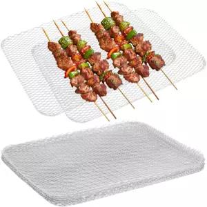 BESPORTBLE 그릴 토퍼 일회용 격자 10개 - 야외 흡연자 바비큐용 논스틱 헤비 듀티 알루미늄 메쉬 캠핑
