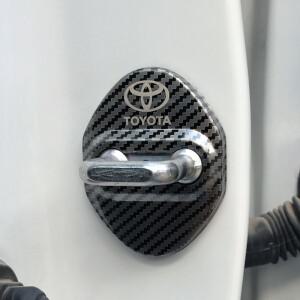 Toyota Vios Corolla Rav4 Auris Camry chr 랜드 크루저 FJ 자동차 스테인레스 스틸 도어 잠금 커버 스티커