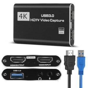 HeavenBird 4K HDMI 비디오 캡처 카드, 스트리밍 닌텐도 - USB 필요 카드 60FPS, PS4, 3.0 Xbox, PC/Mac용 없음, 드라이버 마이크 OBS 게임 포함 PS5, 1080P 스위치용