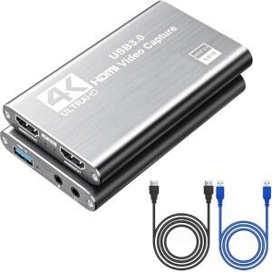 비디오 캡처 카드 닌텐도 스위치, 4K USB /OBS와 /Xbox 1080P HDMI 작업 가능 스트리밍 HDMI에서 /PS5 함께 60FPS, 카메라 /PC 카드, 3.0 카드로 /PS4