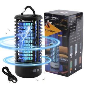 충전식 버그 재퍼 실내 야외, 3000V 전기 모기 2 in 1 휴대용 및 무선, 4000mAh 배터리 자외선 차단 기능, IPX4 방수 파티오, 뒷마당, 홈(블랙)용