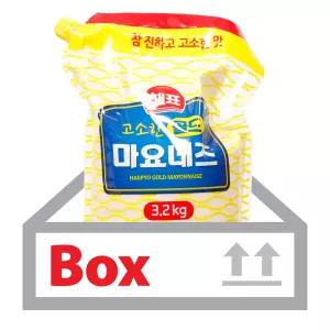 고소한 골드마요네즈(캡) 3.2kgx4ea(박스) 해표 스파우트팩 리필형 대용량  드레싱 식당용 소스 식자재 업소용