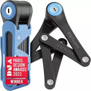 Seatylock FoldyLock 미니 접이식 자전거 자물쇠 - 특허받은 경량 전기 스쿠터 및 시티 바이크용 열쇠가