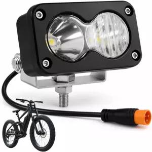 AETUXU Ridstar Q20용 Baja Light Ebike용 3핀 전기 자전거 헤드라이트 20W 6000-650K 화이트 하이빔