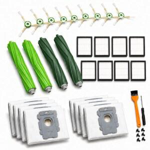 IROBOT ROOMBA I7+ I3+ I4+ I5+ I6+ I8+ E5 E6 로봇 진공 액세서리 26개 교체 부품 고무 롤러 8 필터 측면 브러시 백 가 콤보 J7+ 에 맞지 않음 h8Y