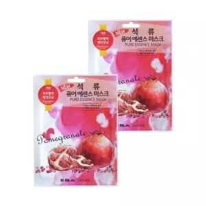 에바네이쳐 피부진정 영양 얼굴팩 일회용 쿨링 마스크팩 석류 퓨어 에센스 10매 2세트