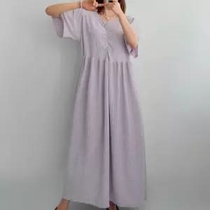 옷자락 여자 셔링 빅사이즈 엠보 반팔 여름임부복 롱원피스