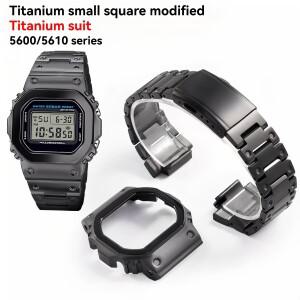 DW5600 티타늄 합금 케이스+스트랩 카시오 G-SHOCK GW-M5610 시리즈 개조 DIY 세트 메탈 남성용 시계