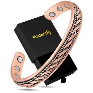 MAGNETRX 여성용 구리 팔찌 U2013 99.9% 순도 자기 조절 가능 커프 뱅글 (인레이 와이어) M4P