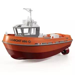 수집품 RC 686 보트 1/72 강력한 듀얼 모터 무선 라디오 제어 선박 2.4G 전기 원격 예인선 모델 장난감 소