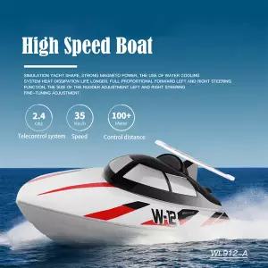 수집품 RC WLtoys WL912-A 스피드보트 속도 35km/H 방수 업그레이드 버전 2.4G 충전식 원격 제어 보트 모델