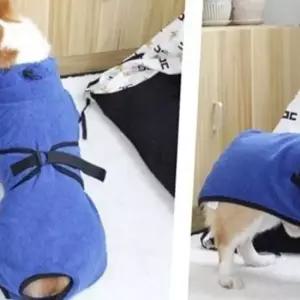 반려동물펫 강아지 목욕타월 L 극세사 고양이 목욕타월 드라이 가운 목욕