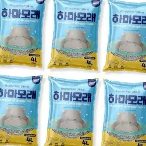 펫얼라이언스 고양이 모래 하마 벤토나이트 (베이비파우더향) 4L x 6개