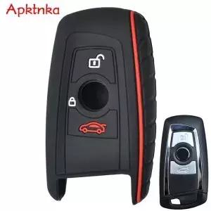 APKTNKA 실리콘 자동차 키 케이스 BMW 2 3 5 7 시리즈 F0 F20 F30 335 328 535 커버 원격 Fob 쉘 자켓