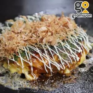 그램원 해물 오꼬노미야끼 소스 세트 350g 2팩+가쓰오부시+데리야끼+마요네즈 오사카식 오코노미야끼 냉동