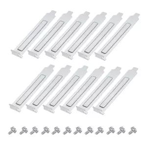 MECCANIXITY 12PCS 실버 PCI 슬롯 커버 먼지 필터 블랭킹 플레이트 환기 디플렉터 브래킷 확장 컴퓨터