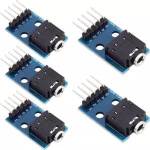 Teansic 5PCS 3.5mm 오디오 잭 브레이크아웃 보드 여성 스테레오 소켓과 비디오 헤드폰 MP3 5핀 배선