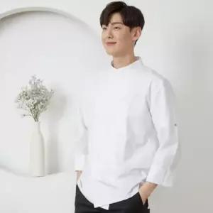 긴팔크로스넥 C화이트 하프 크로스넥 조리복 주방복 쉐프복 주방장